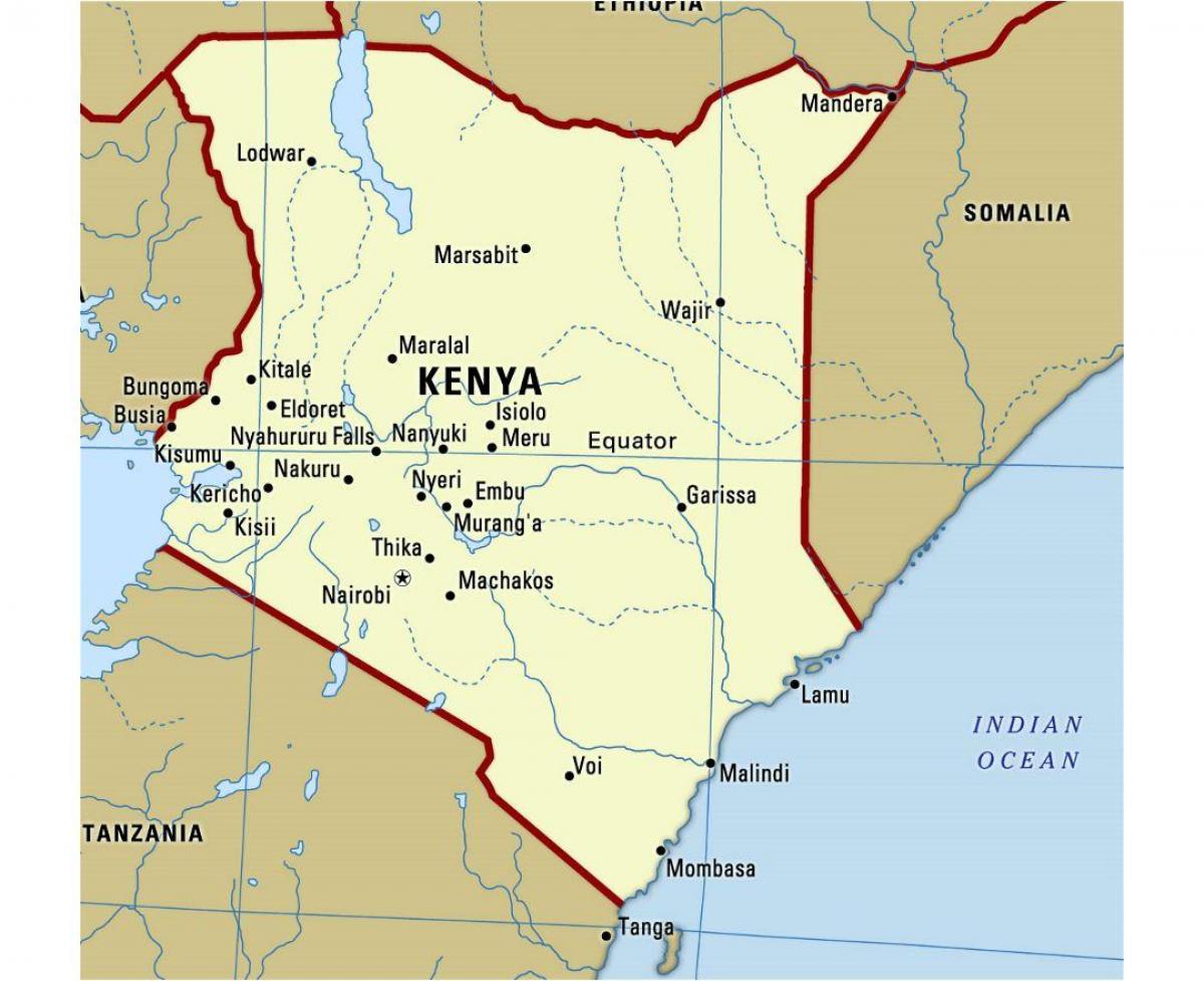 Kenya haritasında Ekvator 