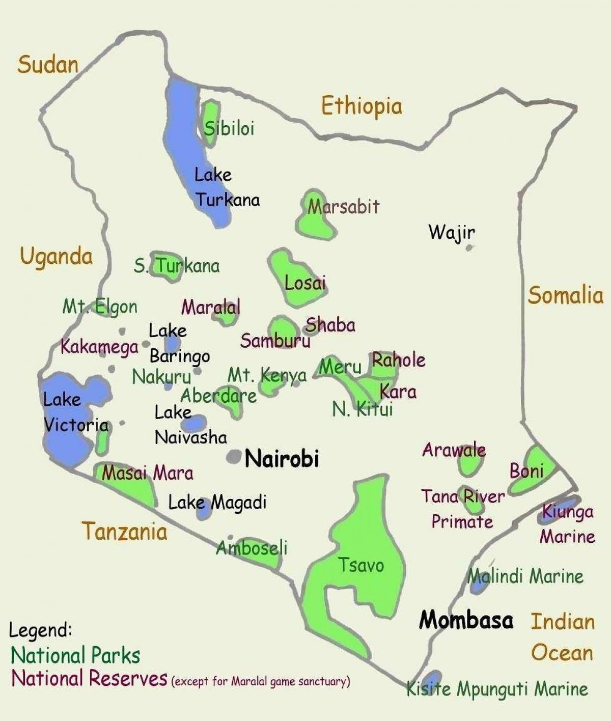 Kenya göller haritası 