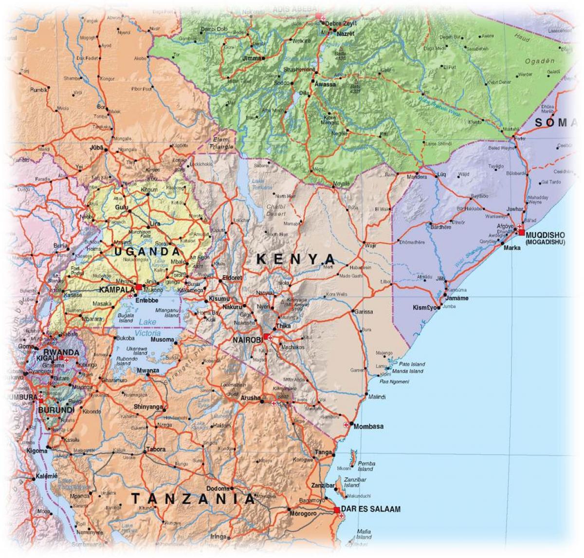 Kenya haritası highlands