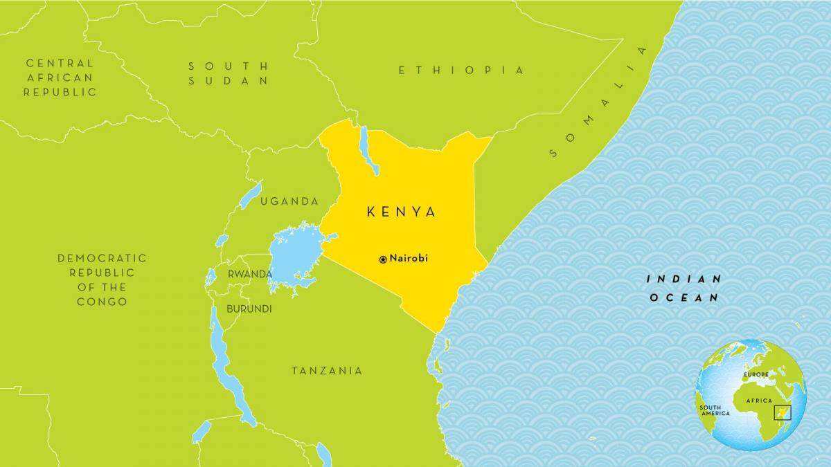Kenya haritası ve çevre ülkeler