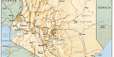 Kenya haritası büyük kasaba gösteriliyor 