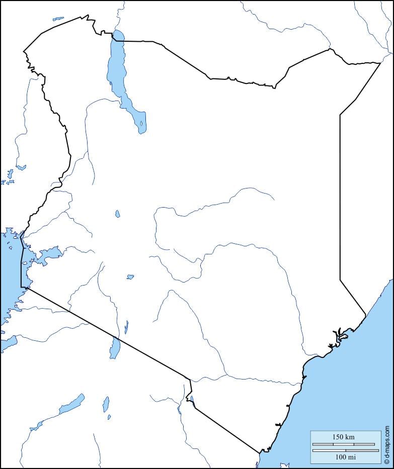 Kenya haritası boş haritası
