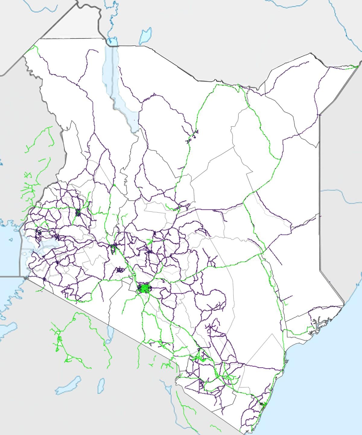 Kenya demiryolları haritası