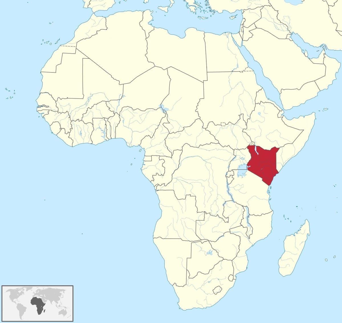 Kenya haritası vektör harita