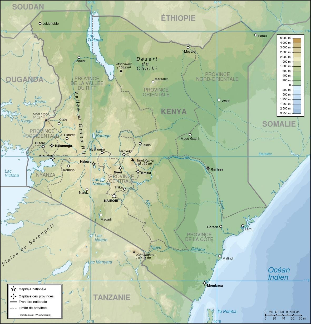 Kenya kabartma harita