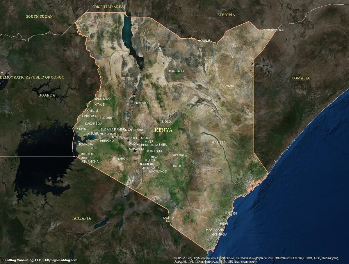 Kenya uydu haritası göster