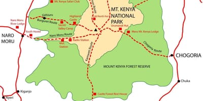 Kenya Dağı haritası 