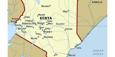 Kenya haritasında Ekvator 