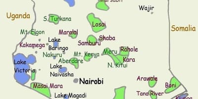 Kenya göller haritası 
