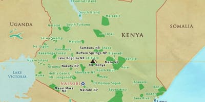 Kenya Milli Parklar haritası ve rezervleri