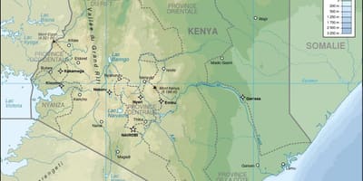 Kenya kabartma harita
