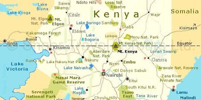 Kenya turistik haritası